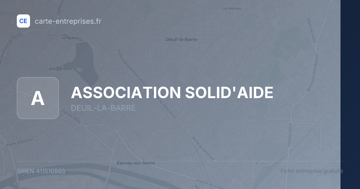 ASSOCIATION SOLID'AIDE — 411510985 — fiche entreprise