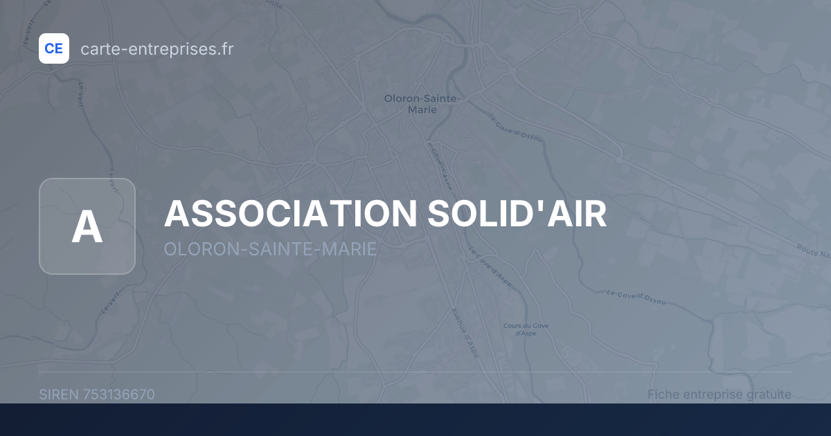ASSOCIATION SOLID'AIR — 753136670 — fiche entreprise