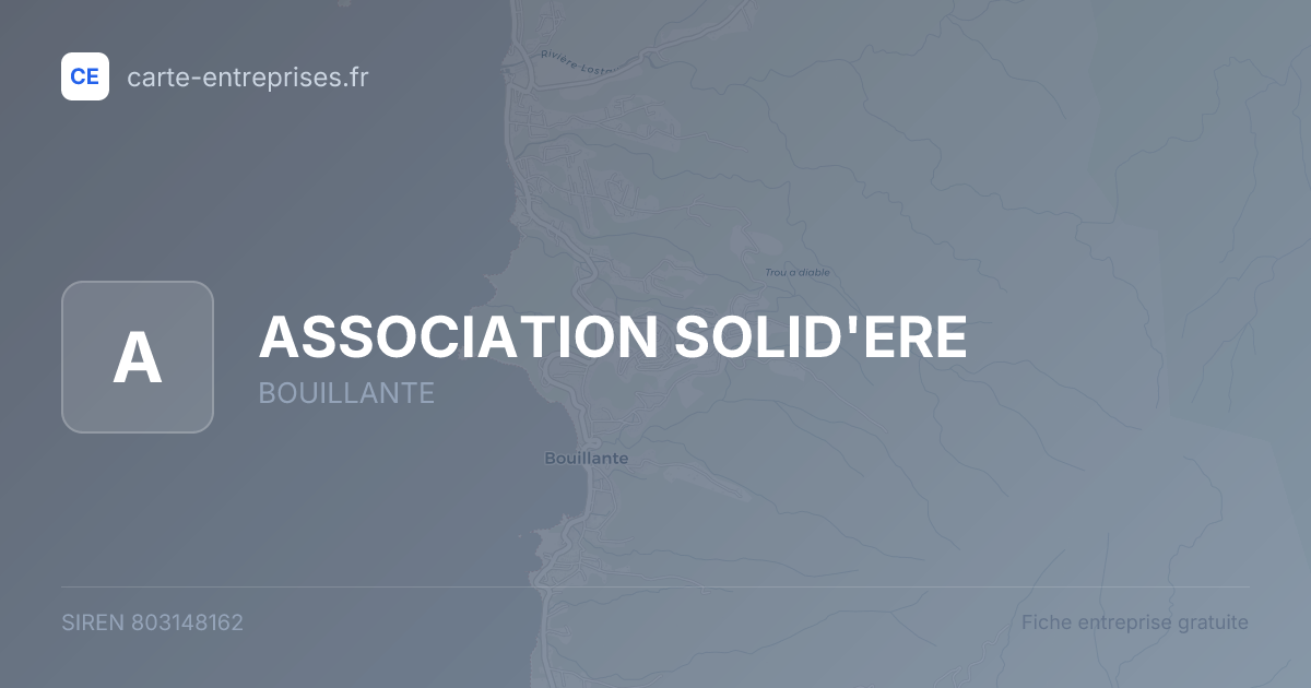 ASSOCIATION SOLID'ERE — 803148162 — fiche entreprise