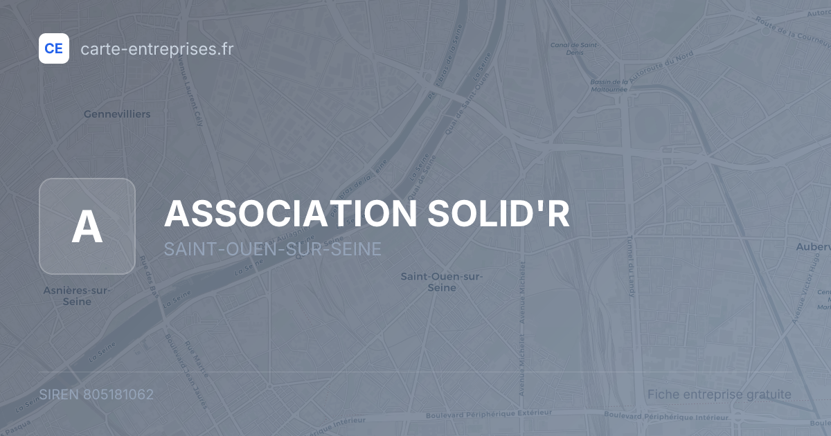 ASSOCIATION SOLID'R — 805181062 — fiche entreprise