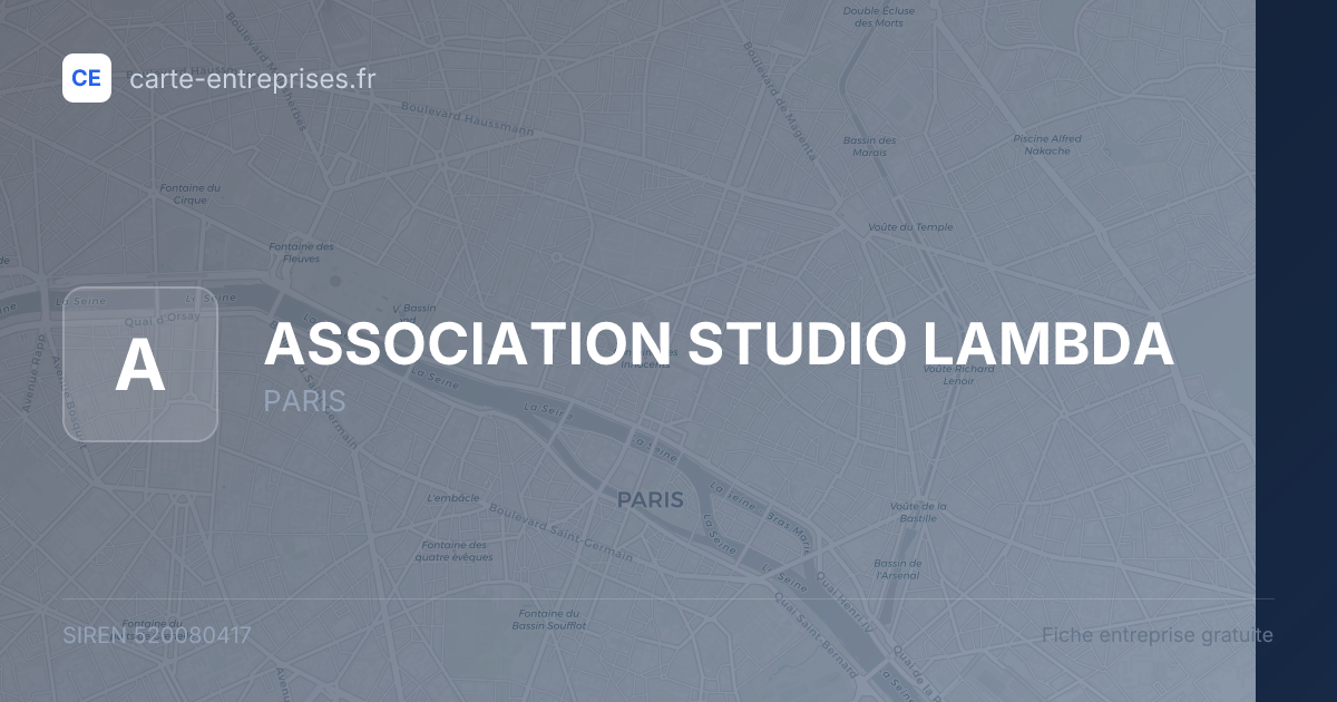 ASSOCIATION STUDIO LAMBDA — 520080417 — fiche entreprise