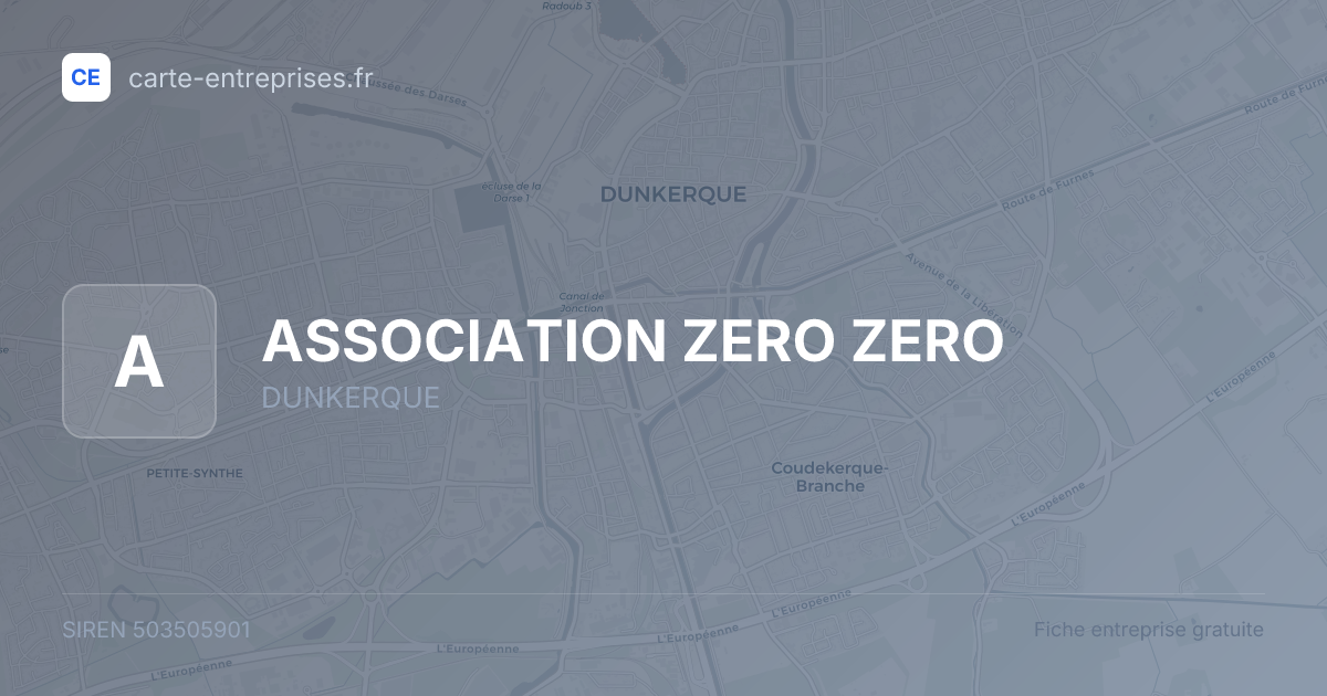 ASSOCIATION    ZERO ZERO — 503505901 — fiche entreprise