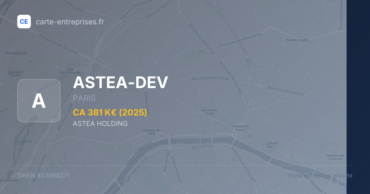 ASTEA-DEV — 933988271 — fiche entreprise