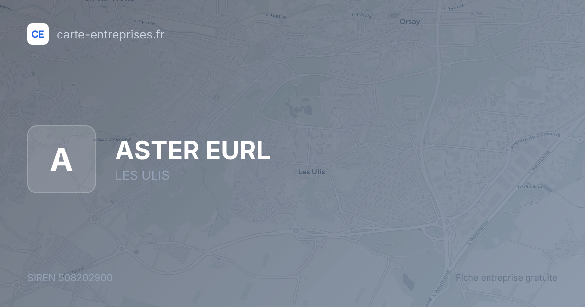 ASTER EURL — 508202900 — fiche entreprise