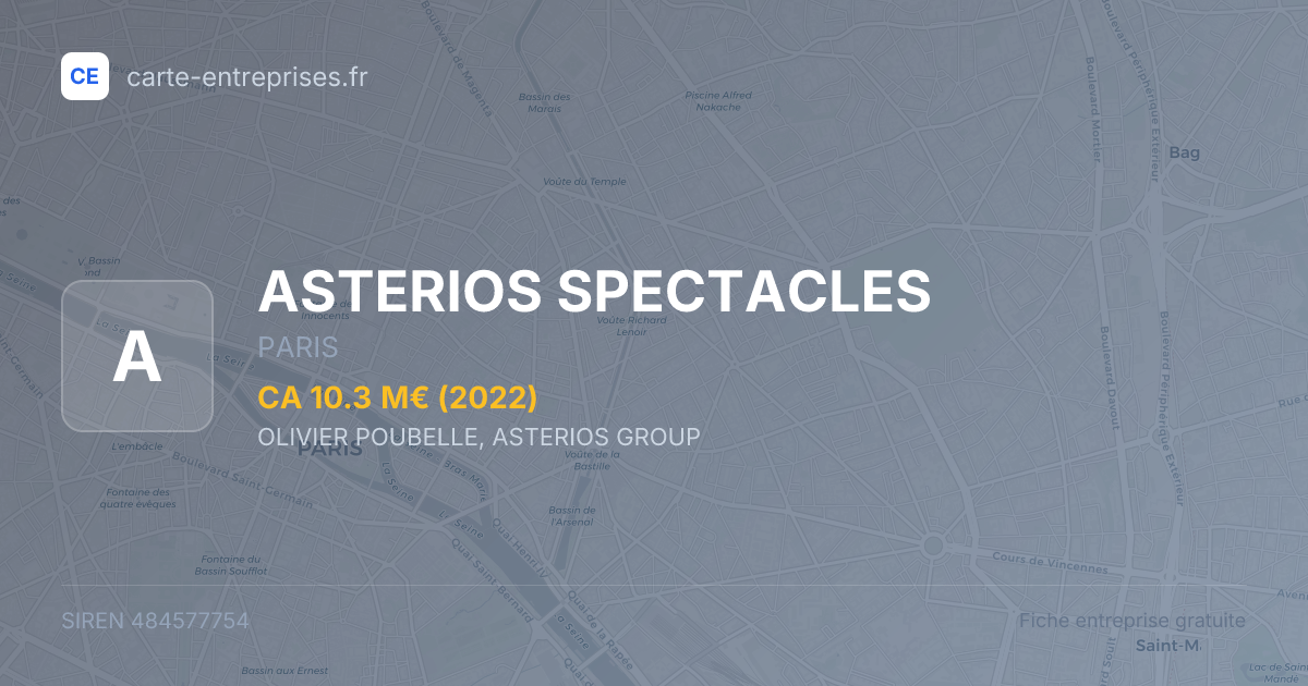 ASTERIOS SPECTACLES — 484577754 — fiche entreprise