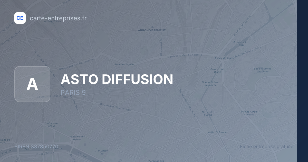 ASTO DIFFUSION — 337850770 — fiche entreprise