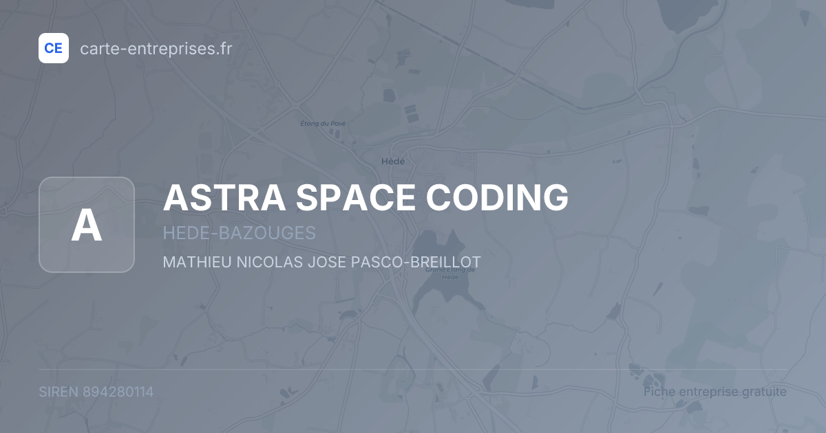 ASTRA SPACE CODING — 894280114 — fiche entreprise