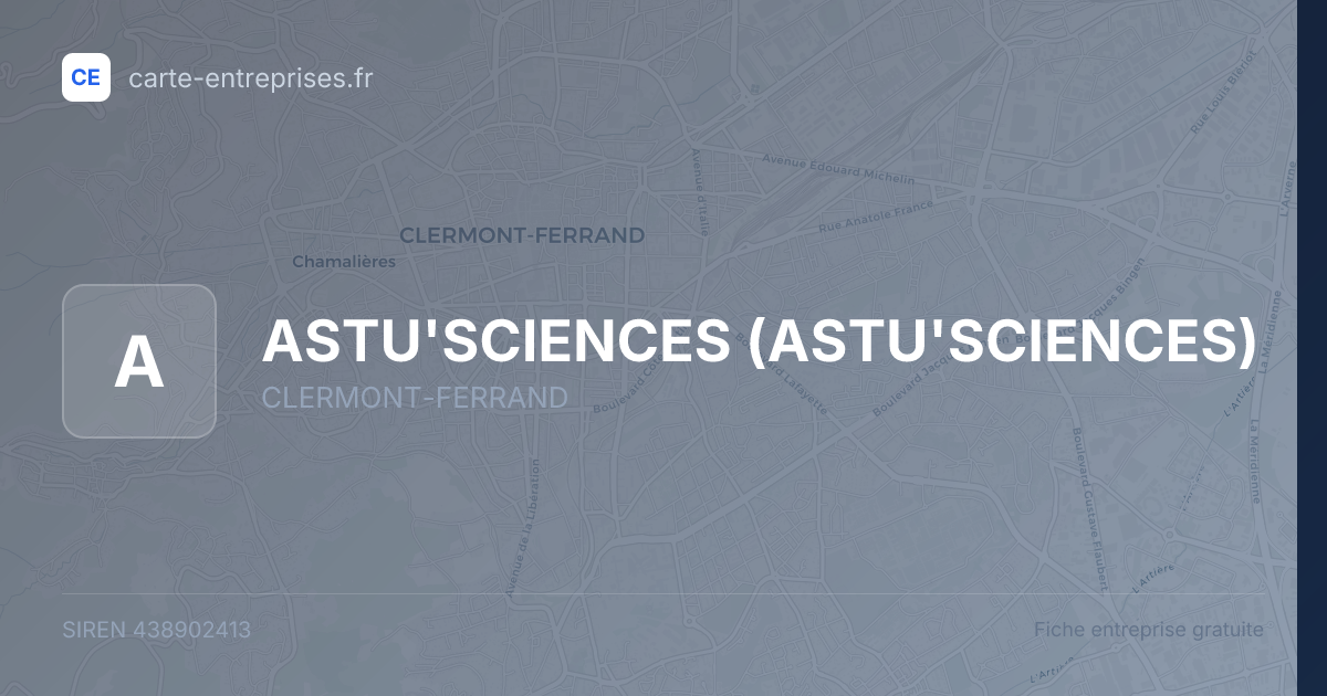 ASTU'SCIENCES — 438902413 — fiche entreprise