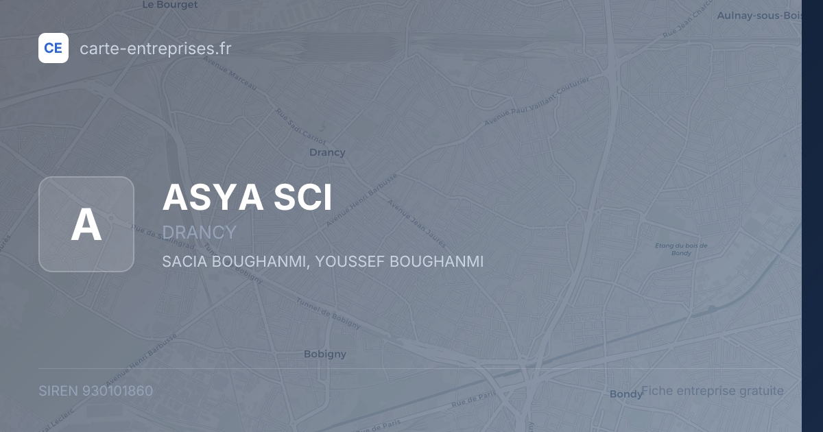 ASYA SCI — 930101860 — fiche entreprise