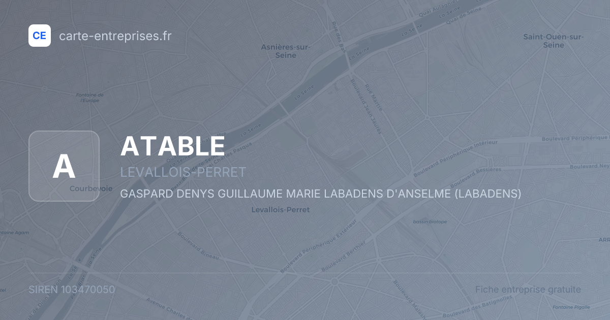ATABLE — 103470050 — fiche entreprise