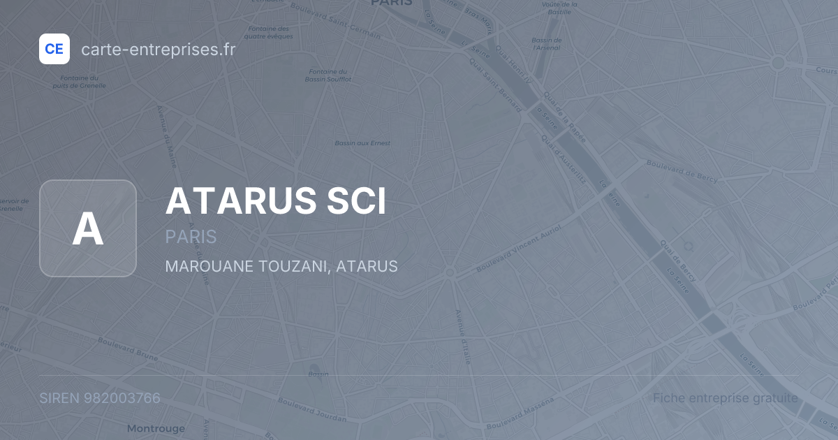 ATARUS SCI — 982003766 — fiche entreprise