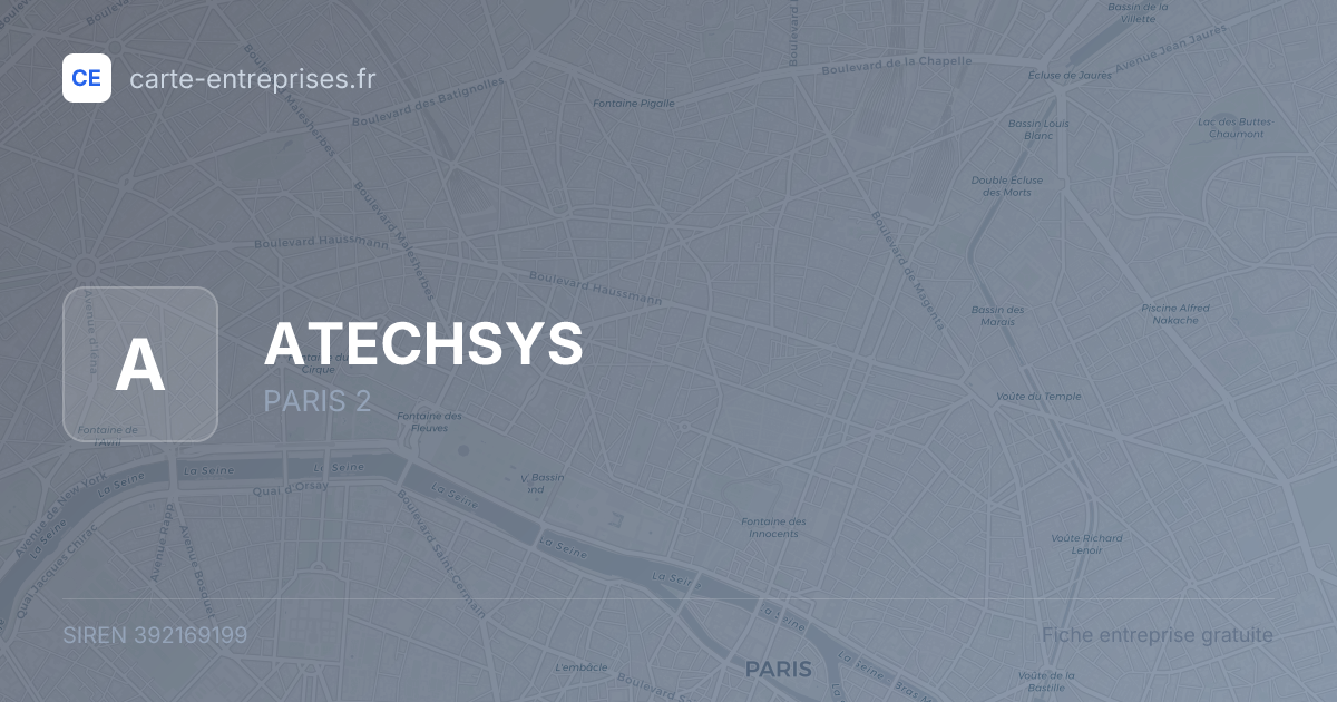ATECHSYS — 392169199 — fiche entreprise