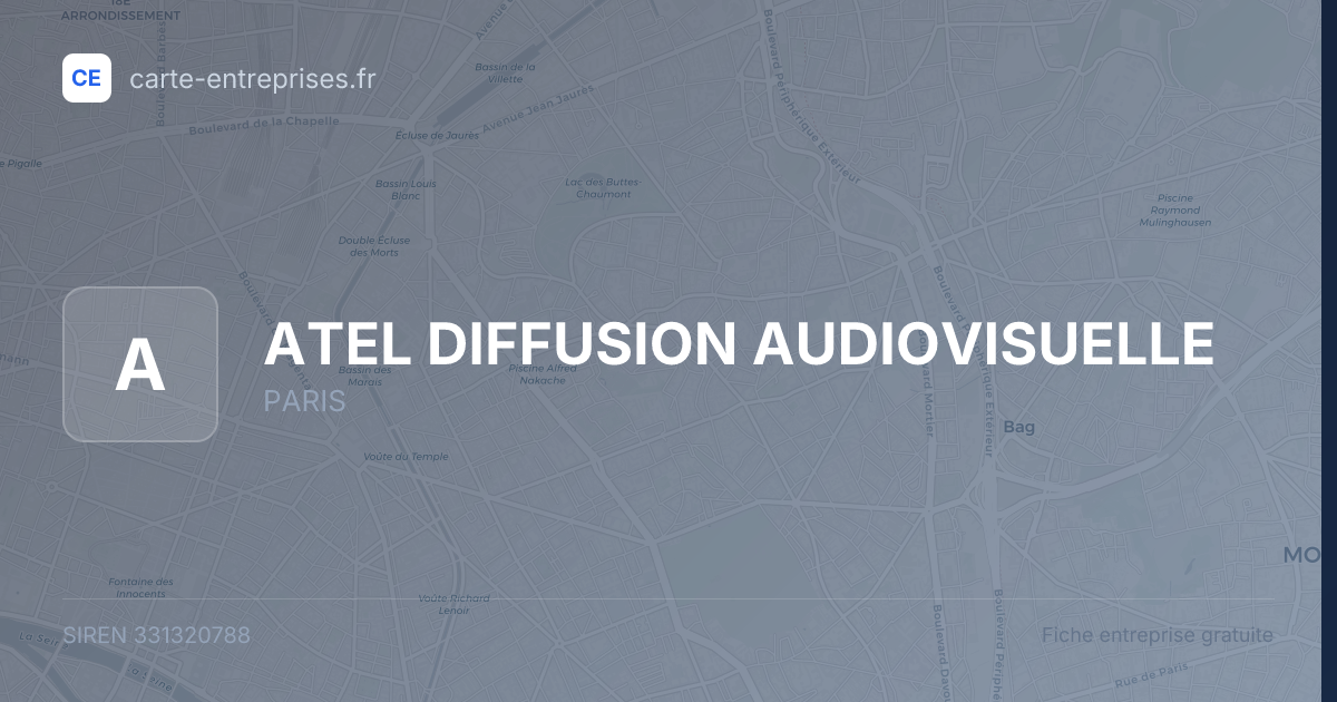 ATEL DIFFUSION AUDIOVISUELLE — 331320788 — fiche entreprise