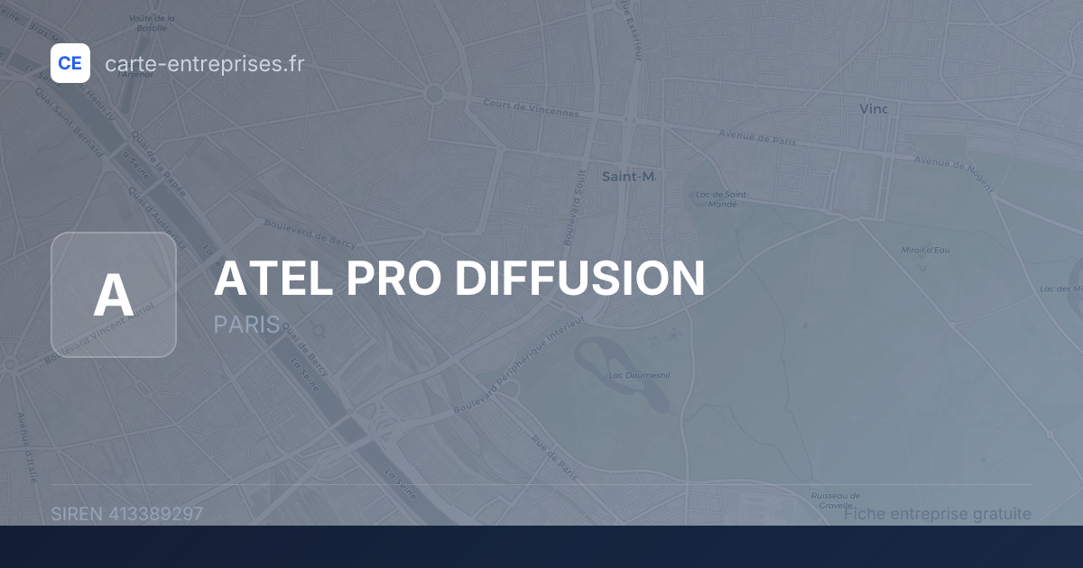 ATEL PRO DIFFUSION — 413389297 — fiche entreprise