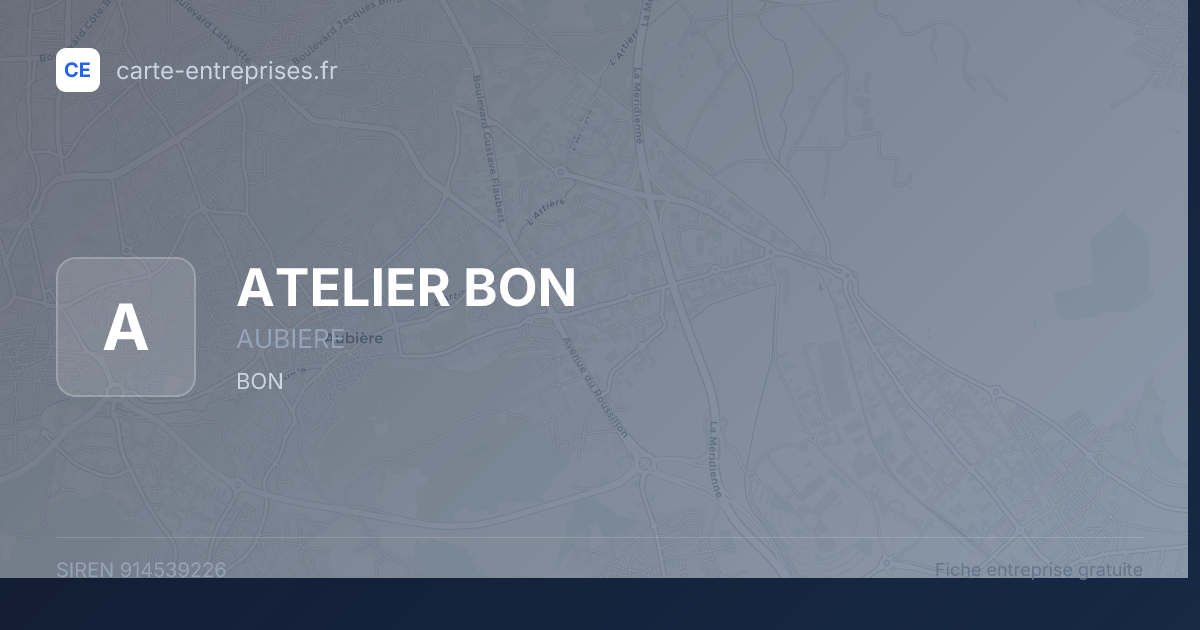 ATELIER BON — 914539226 — fiche entreprise