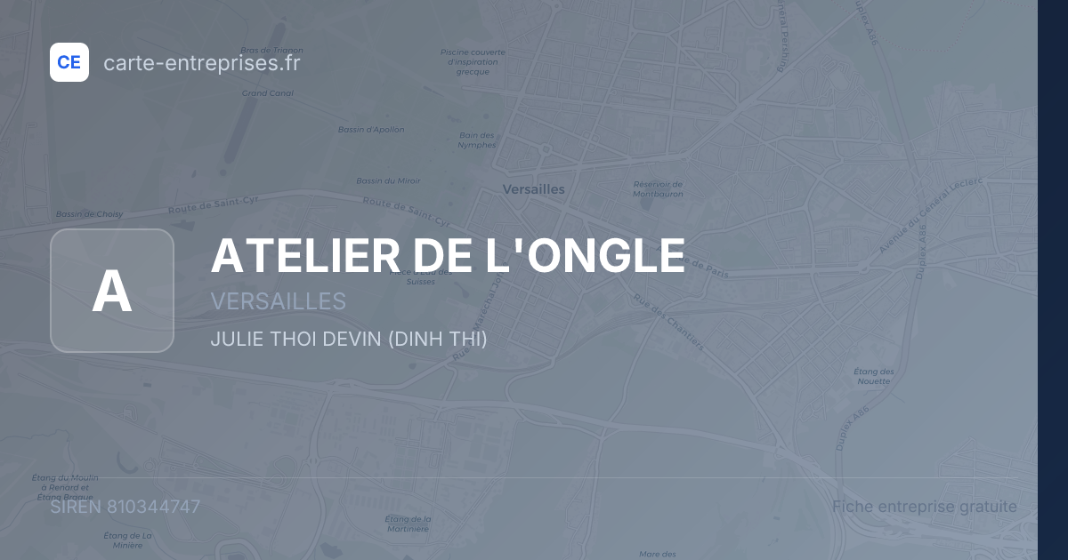 ATELIER DE L'ONGLE — 810344747 — fiche entreprise