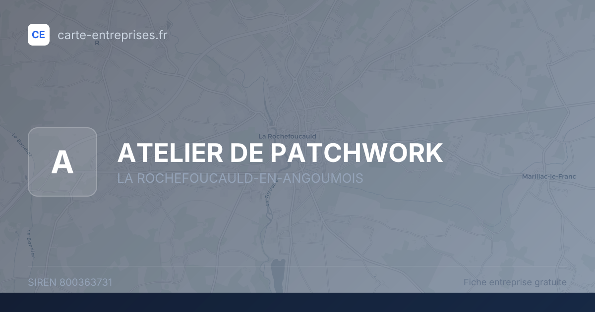 ATELIER DE PATCHWORK — 800363731 — fiche entreprise