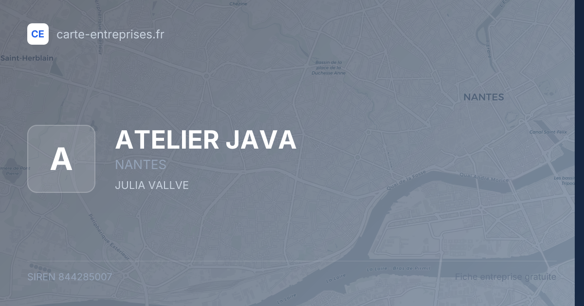 ATELIER JAVA — 844285007 — fiche entreprise