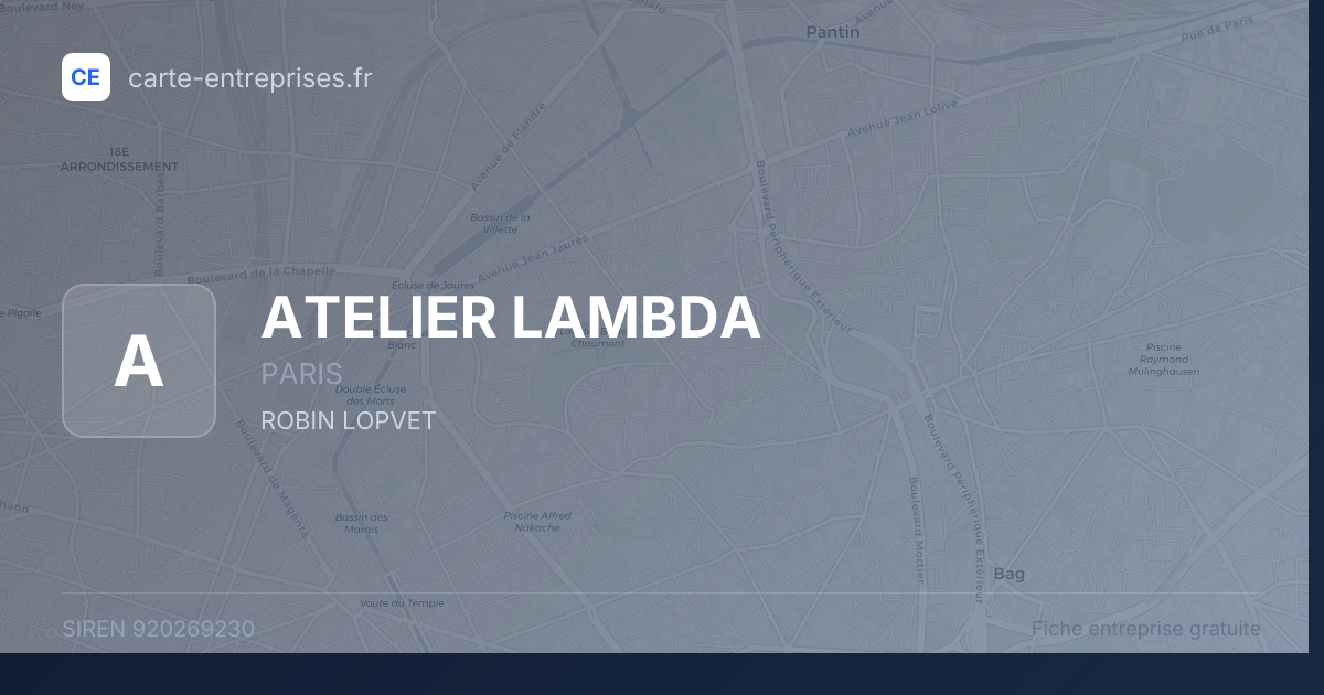ATELIER LAMBDA — 920269230 — fiche entreprise