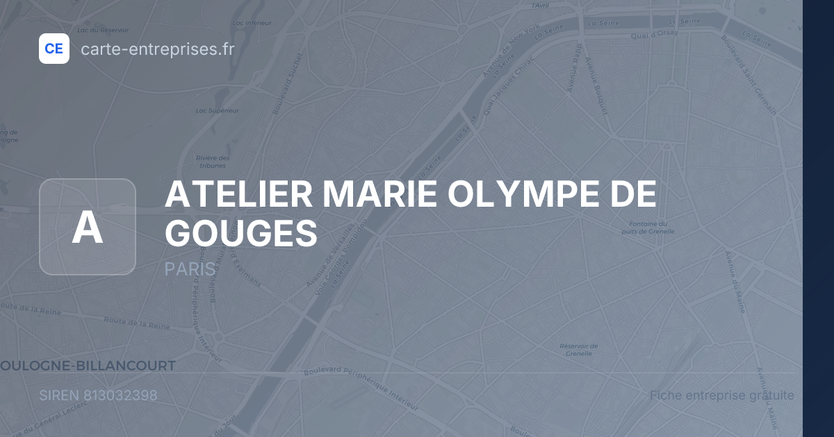 ATELIER MARIE OLYMPE DE GOUGES — 813032398 — fiche entreprise