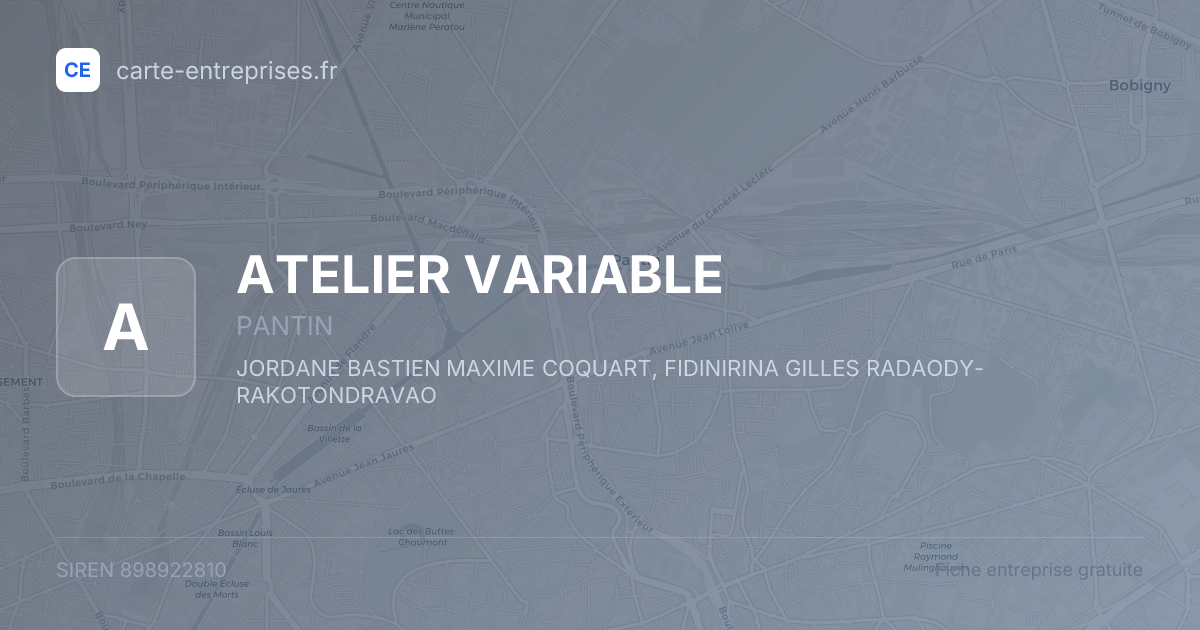 ATELIER VARIABLE — 898922810 — fiche entreprise