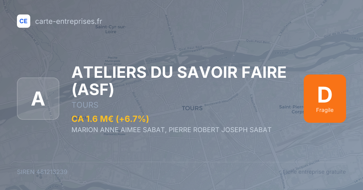 ATELIERS DU SAVOIR FAIRE (ASF) — 481213239 — fiche entreprise