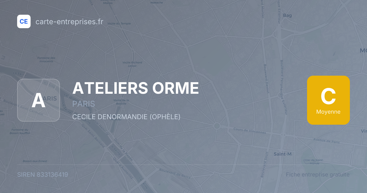 ATELIERS ORME — 833136419 — fiche entreprise