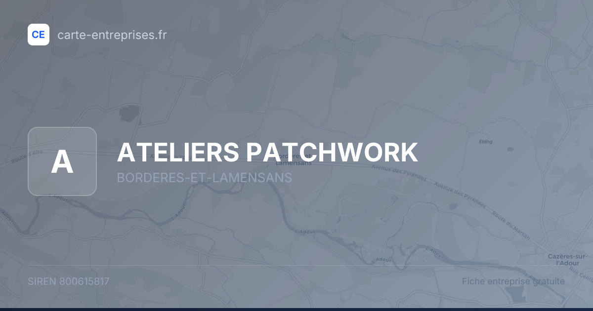 ATELIERS PATCHWORK — 800615817 — fiche entreprise