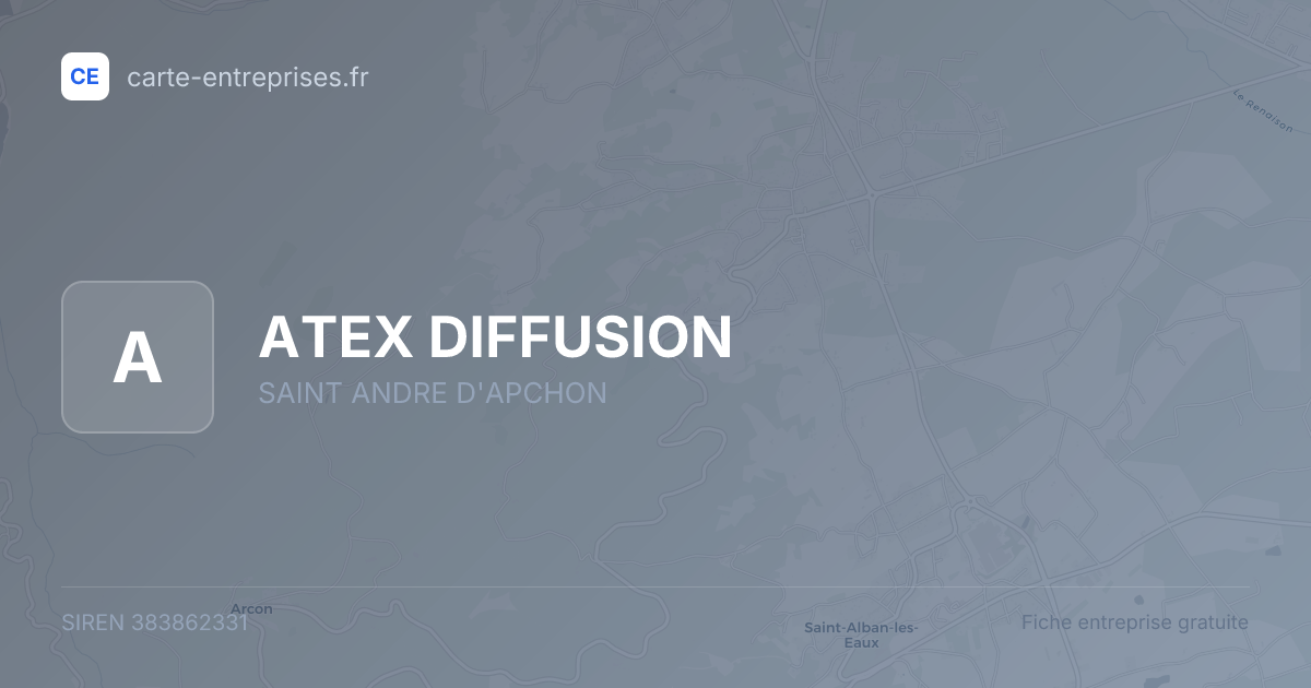 ATEX DIFFUSION — 383862331 — fiche entreprise