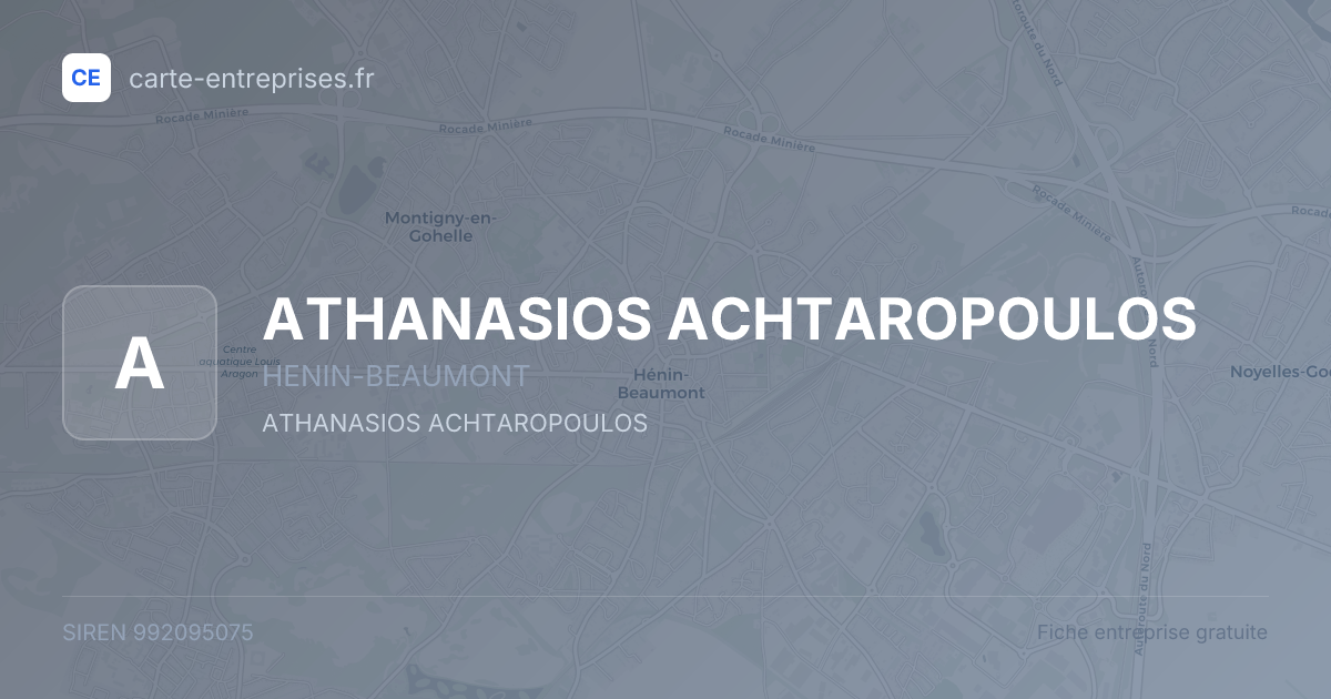 ATHANASIOS ACHTAROPOULOS — 992095075 — fiche entreprise