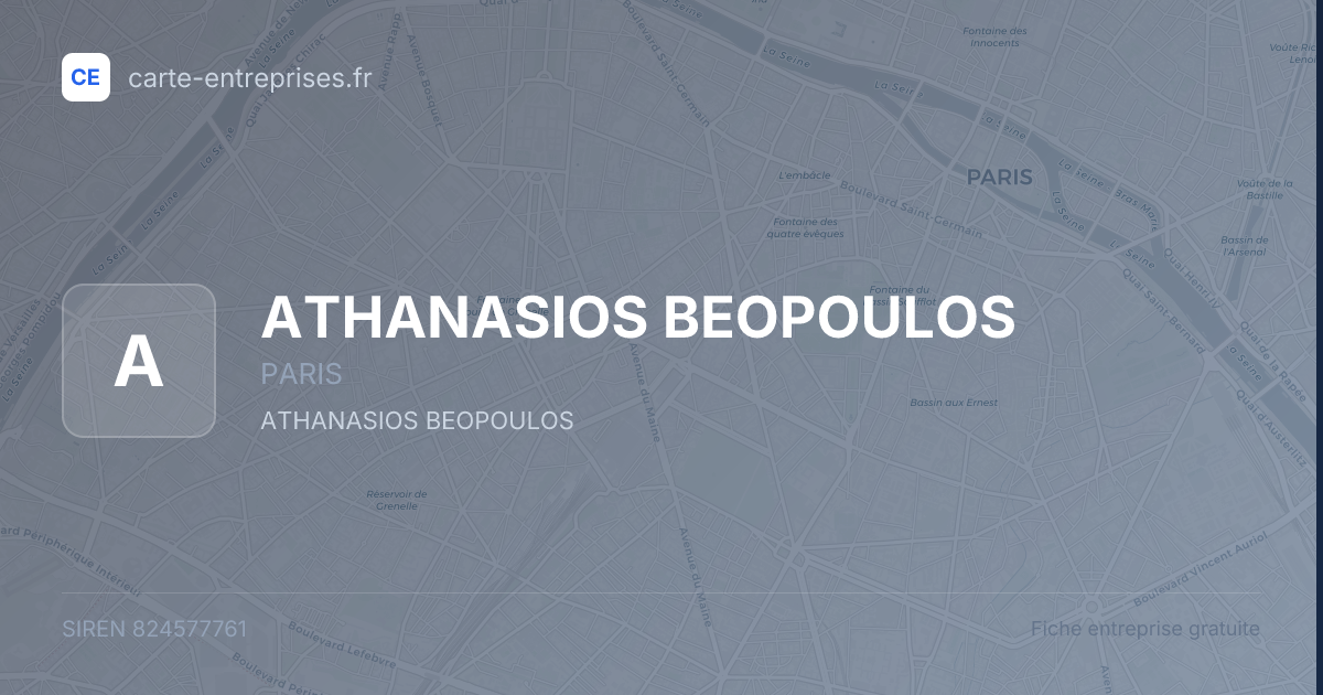 ATHANASIOS BEOPOULOS — 824577761 — fiche entreprise