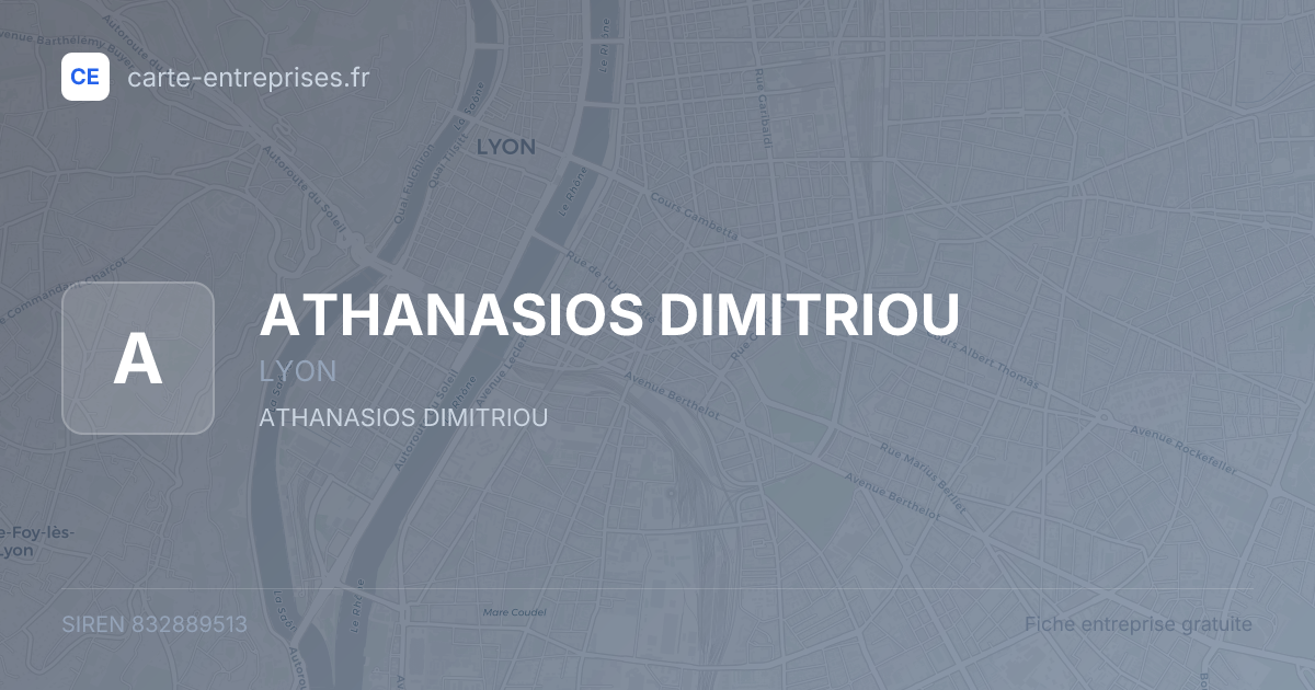 ATHANASIOS DIMITRIOU — 832889513 — fiche entreprise