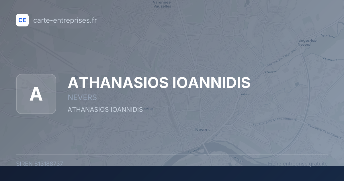 ATHANASIOS IOANNIDIS — 813188737 — fiche entreprise