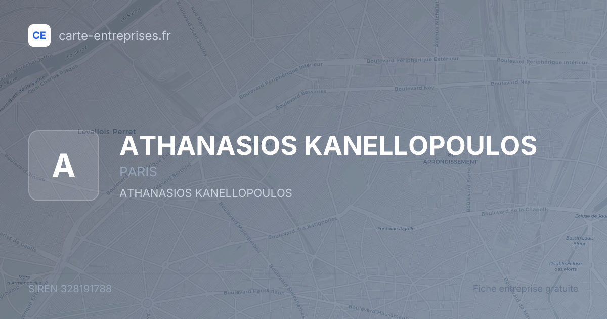 ATHANASIOS KANELLOPOULOS — 328191788 — fiche entreprise