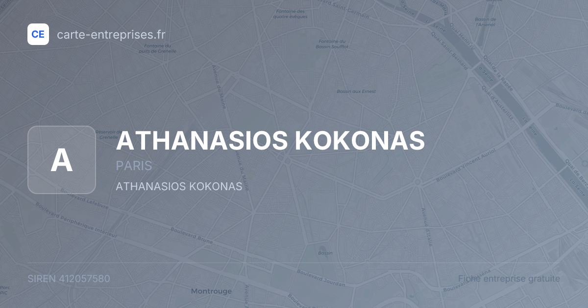 ATHANASIOS KOKONAS — 412057580 — fiche entreprise