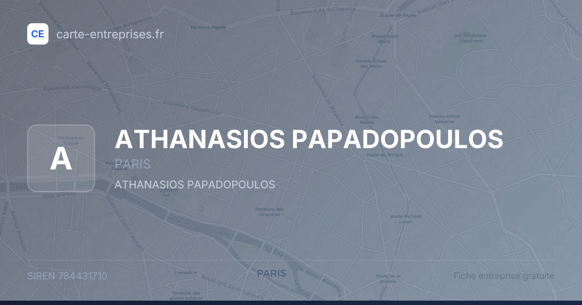 ATHANASIOS PAPADOPOULOS — 784431710 — fiche entreprise