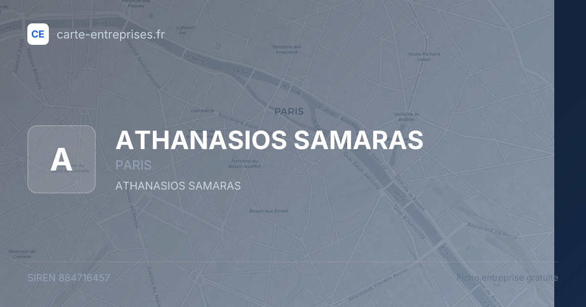 ATHANASIOS SAMARAS — 884716457 — fiche entreprise