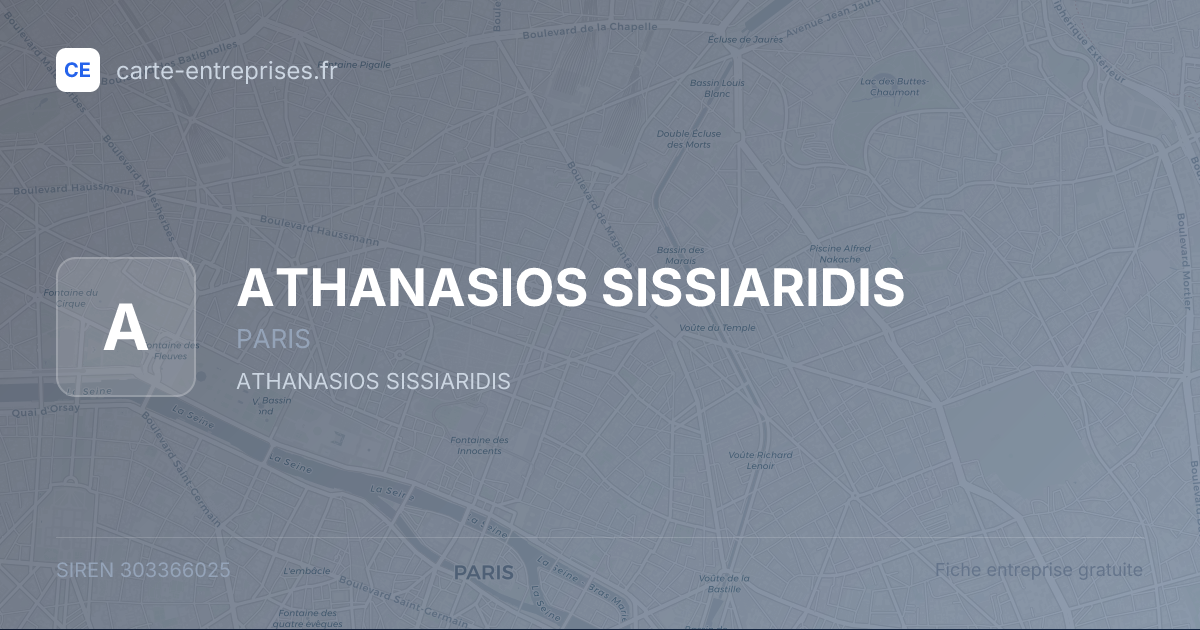 ATHANASIOS SISSIARIDIS — 303366025 — fiche entreprise