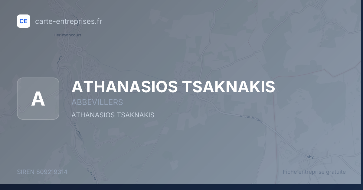 ATHANASIOS TSAKNAKIS — 809219314 — fiche entreprise
