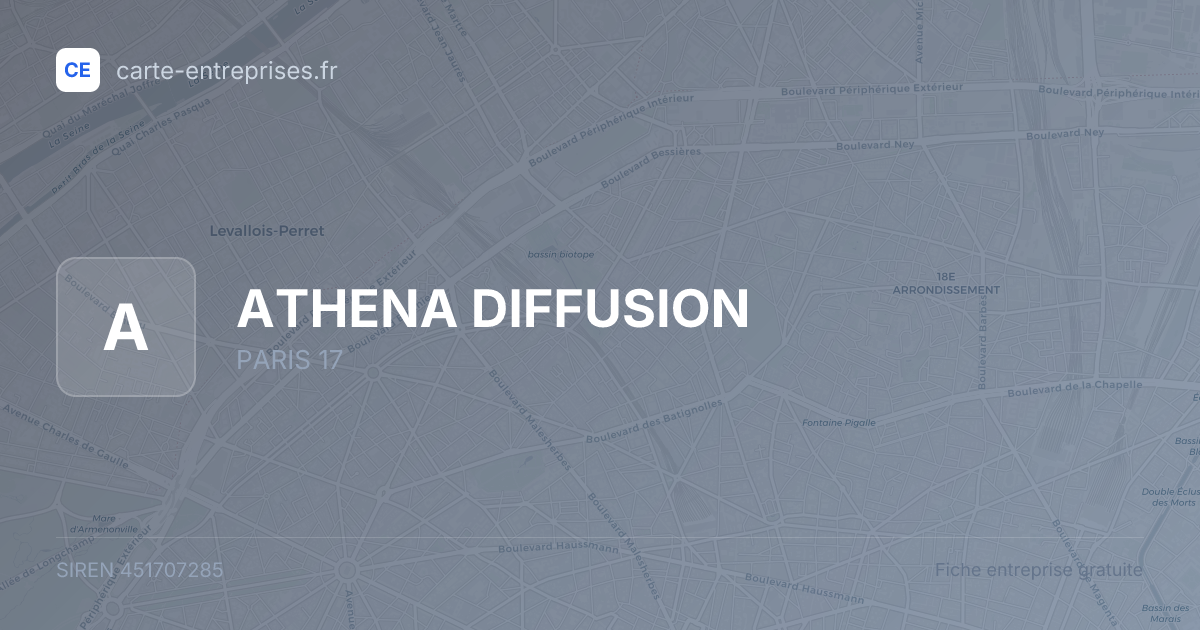 ATHENA DIFFUSION — 451707285 — fiche entreprise