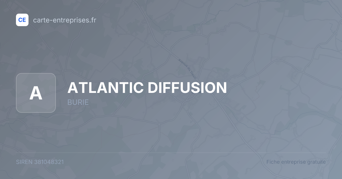 ATLANTIC DIFFUSION — 381048321 — fiche entreprise