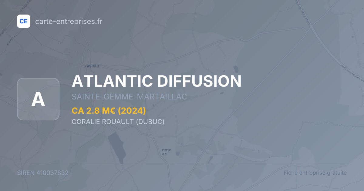 ATLANTIC DIFFUSION — 410037832 — fiche entreprise