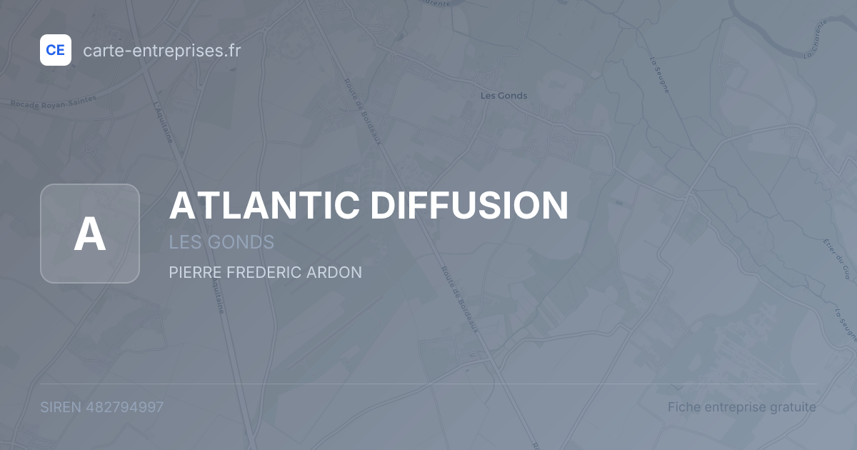 ATLANTIC DIFFUSION — 482794997 — fiche entreprise