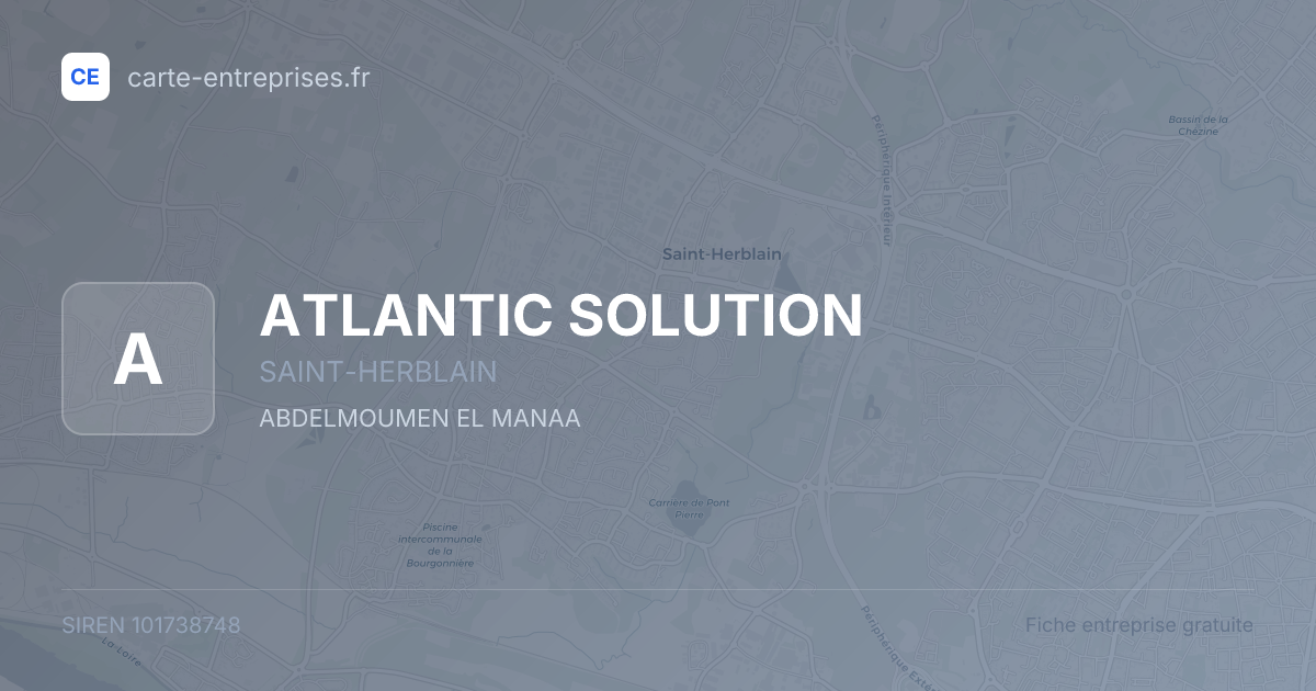 ATLANTIC SOLUTION — 101738748 — fiche entreprise