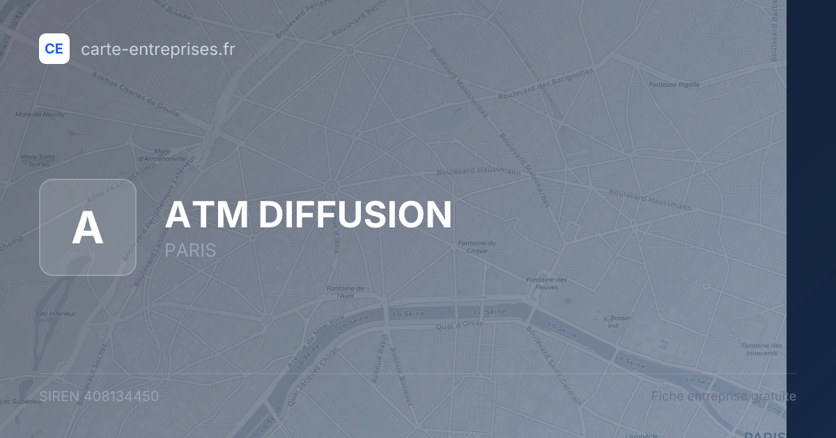 ATM DIFFUSION — 408134450 — fiche entreprise
