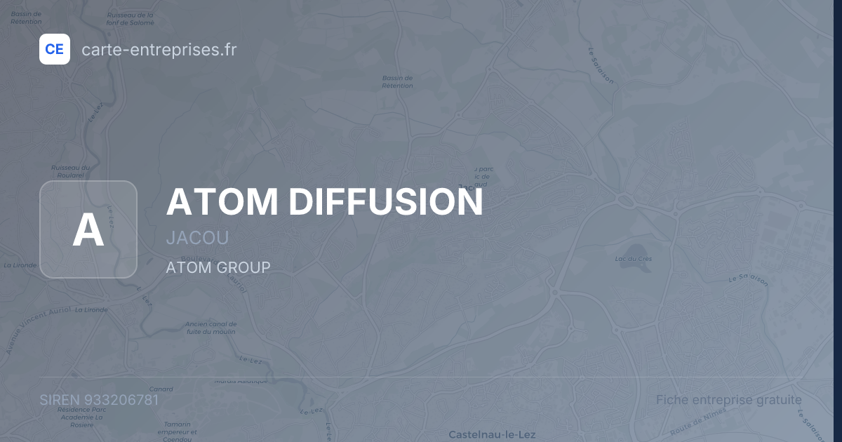 ATOM DIFFUSION — 933206781 — fiche entreprise
