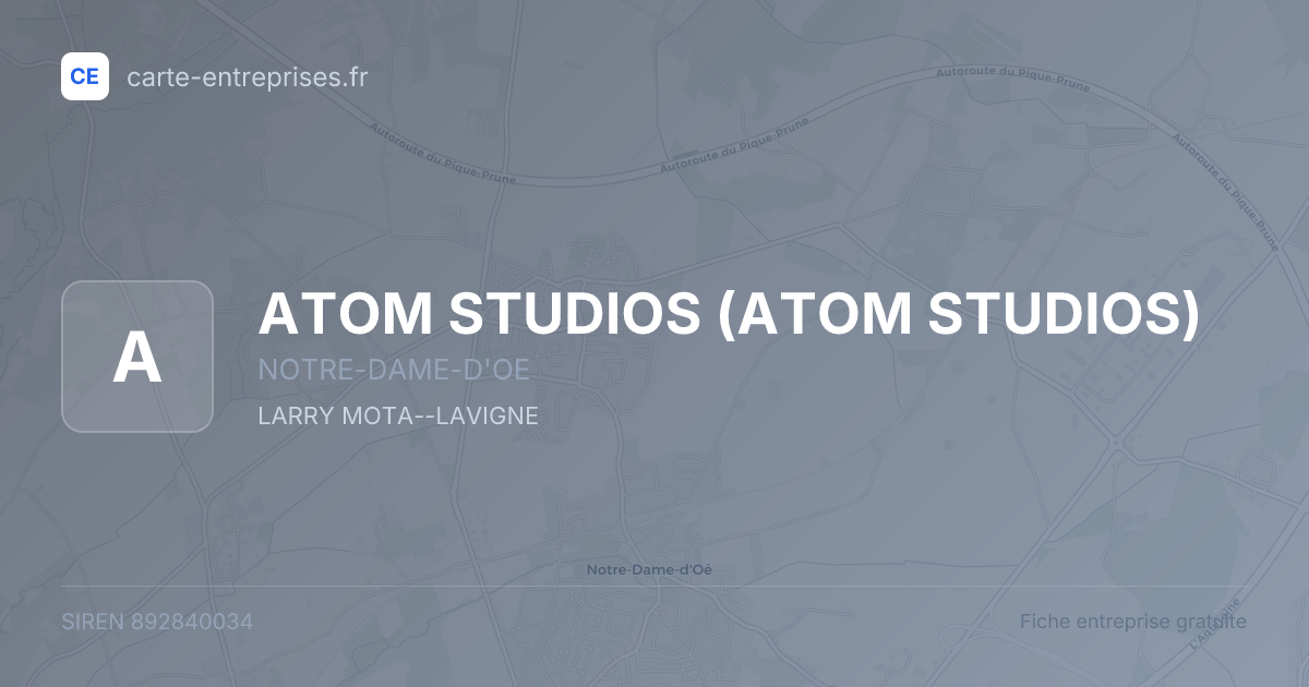 ATOM STUDIOS — 892840034 — fiche entreprise