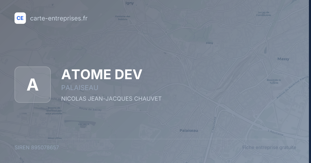 ATOME DEV — 895078657 — fiche entreprise