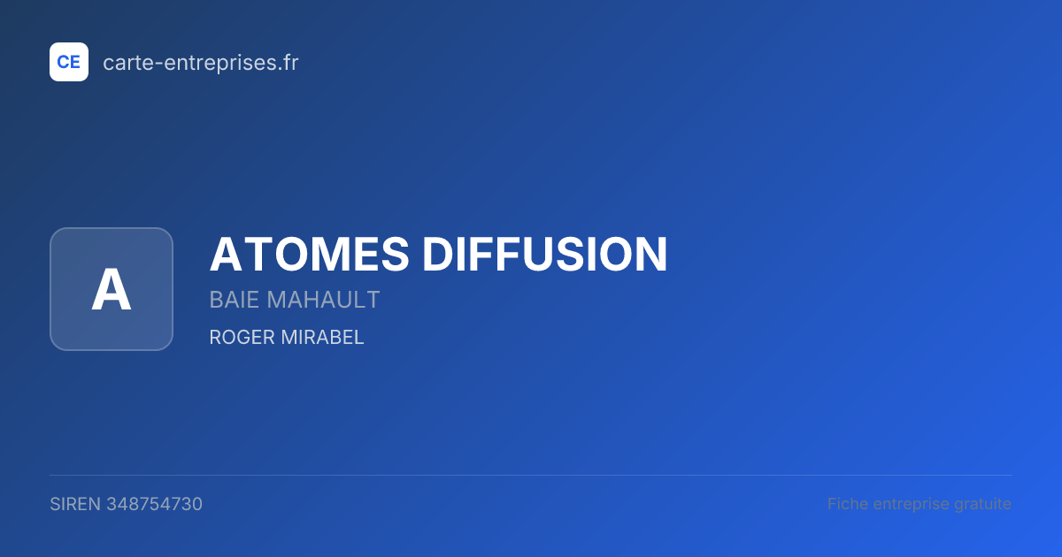 ATOMES DIFFUSION — 348754730 — fiche entreprise