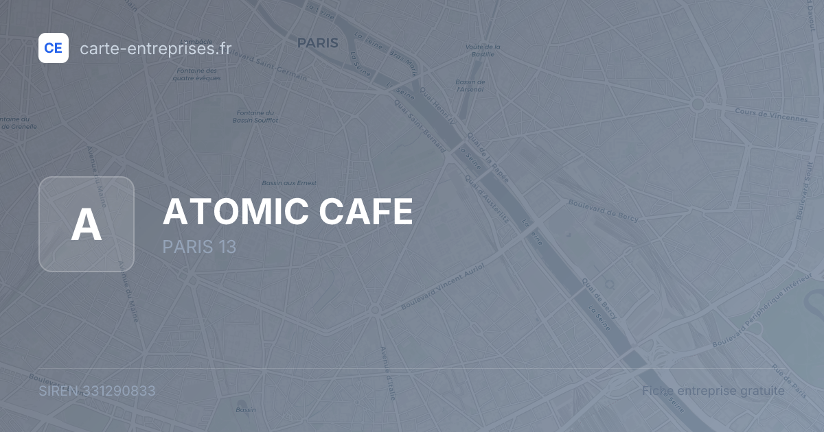 ATOMIC CAFE — 331290833 — fiche entreprise